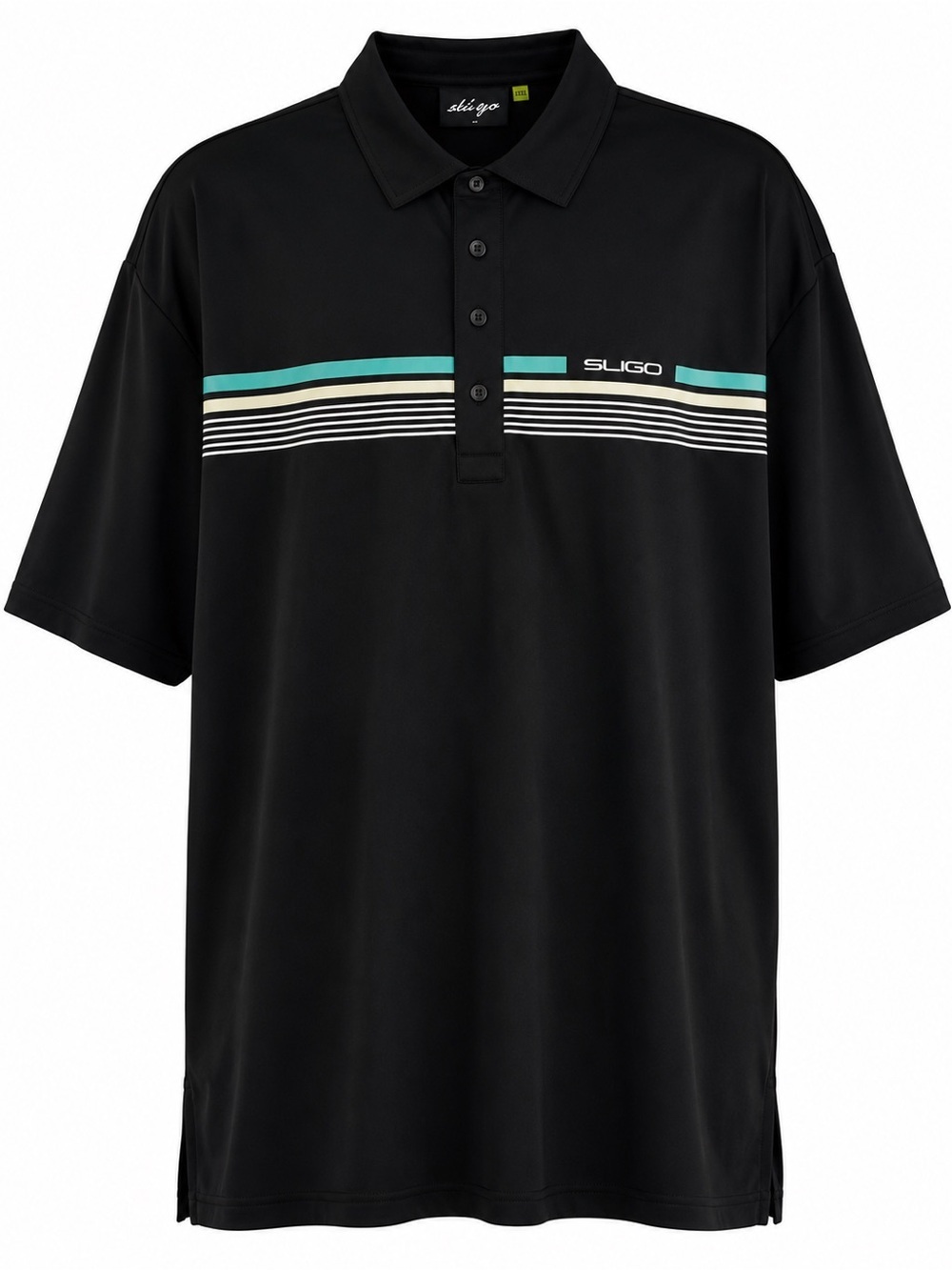 SLIGO Golf Polo Shirt XXXL Black Performance Short Sleeve Striped Big & Tall